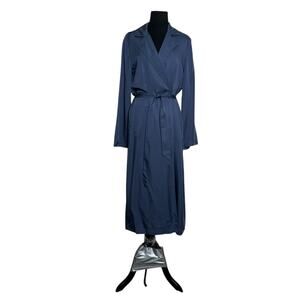 Hey You slate blue long sleeves belted trench coat size XS